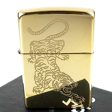 ZIPPO 美系~Tattoo Tiger-虎紋圖案光澤蝕刻加工打火機