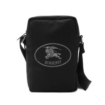 BURBERRY Orkney戰馬LOGO尼龍相機包(黑色)