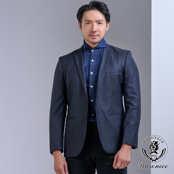 【BARONECE】經典紳士混紡合身西裝_黑(615309-10)