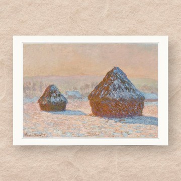【 藝術畫卡 】莫內・早晨雪後的稻草堆 | B4畫卡