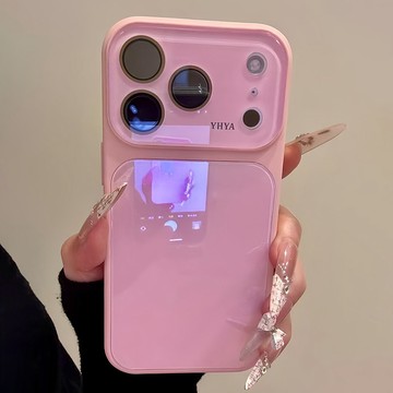 【秒變17Pro】馬卡龍玻璃 水晶大視窗 防摔殼 用於iPhone17 16 手機殼15 14 13 12 ProMAX