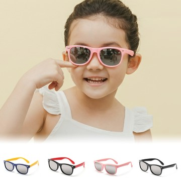 【ALEGANT】活力水銀中性兒童專用輕量彈性太陽眼鏡UV400飛官偏光墨鏡