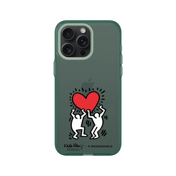 iPhone 15 Pro Max Clear 憂墨綠 - Keith Haring - 愛心