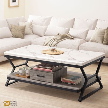 WAKUHOME 瓦酷家具 傑恩斯灰橡木仿石面 4尺大茶几 120*60*49cm