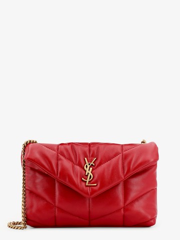 Leather shoulder bag with iconic metal monogram on the front - SAINT LAURENT - gender_Woman