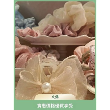 🥇隔日達出💎珍珠蝴蝶結髮夾甜美少女風防滑爆款公主多巴胺拍照輕奢洋氣小衆