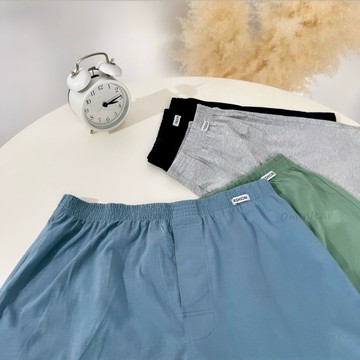 【OniWear】純棉寬鬆四角褲/ 60支純棉 寬鬆 舒適 平口褲 居家褲 睡褲 阿羅褲 男生內褲 素色 四角褲