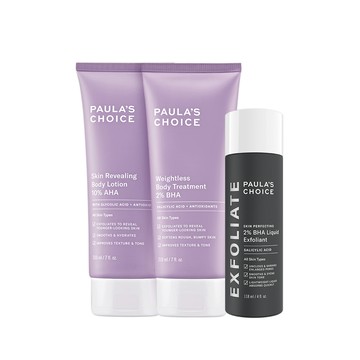 Paula's Choice 熱門雙酸獨享組(2%水楊酸精華液+2%水楊酸身體乳+10%果酸身體乳)  效期至2027/7