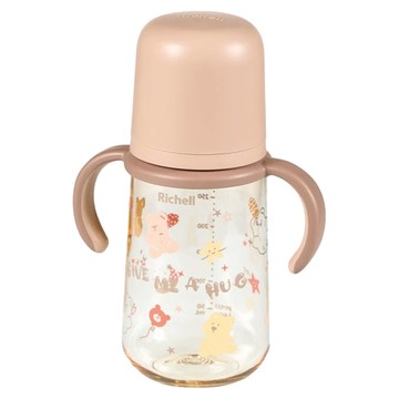 Richell 利其爾 HE PPSU寬口雙握哺乳奶瓶 300mL  熊萌萌  1個
