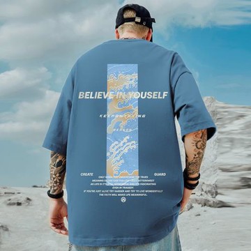 美式潮牌短袖純棉寬松大碼男裝oversize歐美嘻哈夏季情侶半袖T恤