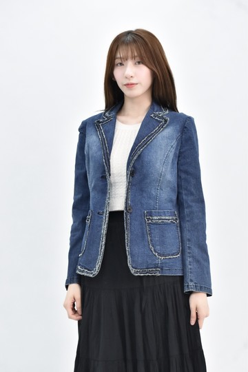 (S) lifelike lindarico 藍色排扣牛仔外套