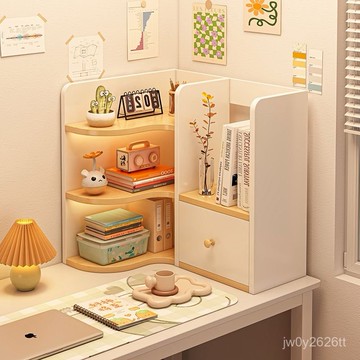 🔥全網-最低價🔥桌上收納置物架桌上簡易學生宿捨書桌轉角小書櫃辦公桌多層桌麵收納架置物架 收納書架 辦公桌儲物架