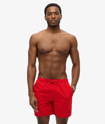Superdry Men's Essential 16-inch Swim Shorts Red Size: S