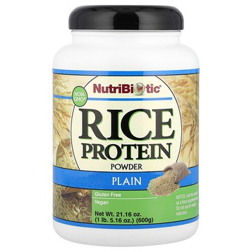 NutriBiotic, 大米蛋白質粉，原味，1 磅 5.16 盎司（600 克）