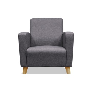 ASSARI-傑西單人座貓抓皮耐磨沙發淺灰色