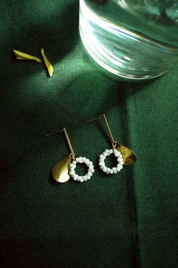 花環 - 黃銅耳環