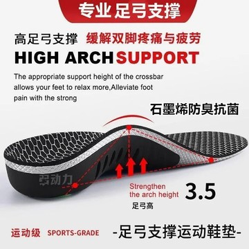 🔥臺灣出🔥專業足弓支撐男女運動減震鞋墊緩解足底疼痛疲勞石墨烯抗菌防臭