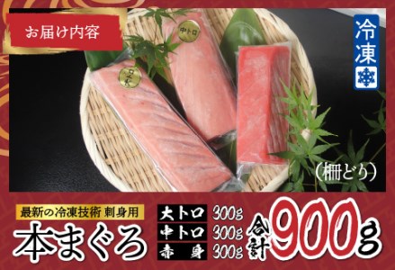  本マグロセット（大トロ 300g   中トロ 300g   赤身 300g）計900g