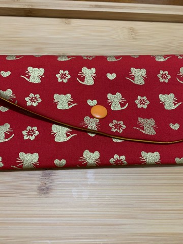 鼠來寶來紅包袋-紅底 婚禮  禮物 收納袋 衛生棉收納袋 存摺袋