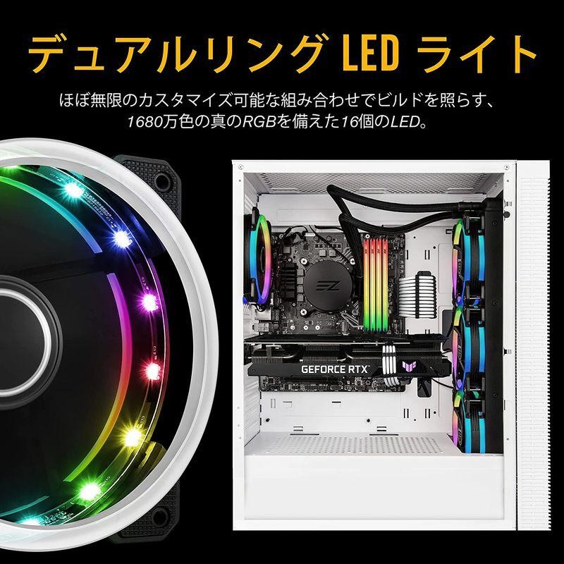 EZDIY-FAB 新しいデュアルリング120mm RGB LEDケースファン、5V