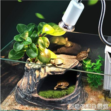 寵物樂園~烏龜曬台爬台大號水龜缸造景曬背台爬梯巴西龜曬背台爬寵躲避洞穴 雙11全館免運