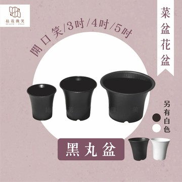 【拈花微笑】開口笑｜黑丸盆｜3吋&4吋&5吋｜花盆｜菜槽｜多肉植物盆｜仙人掌盆｜塊根植物｜龍舌蘭