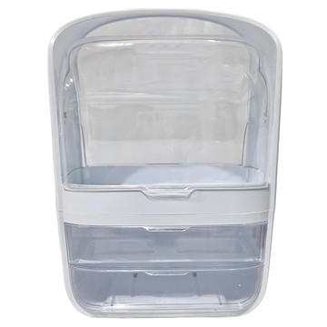 潘朵拉 桌上型化妝品收納盒 水晶白 ABS材質  1個  大款(26 x 18 x 36cm)  1189g