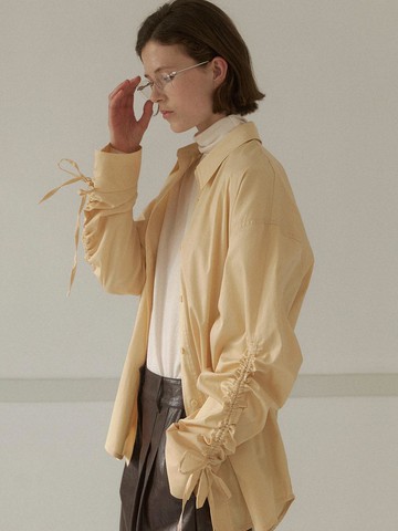 STRING SLEEVE OVERFIT SHIRT(BL-4258)
