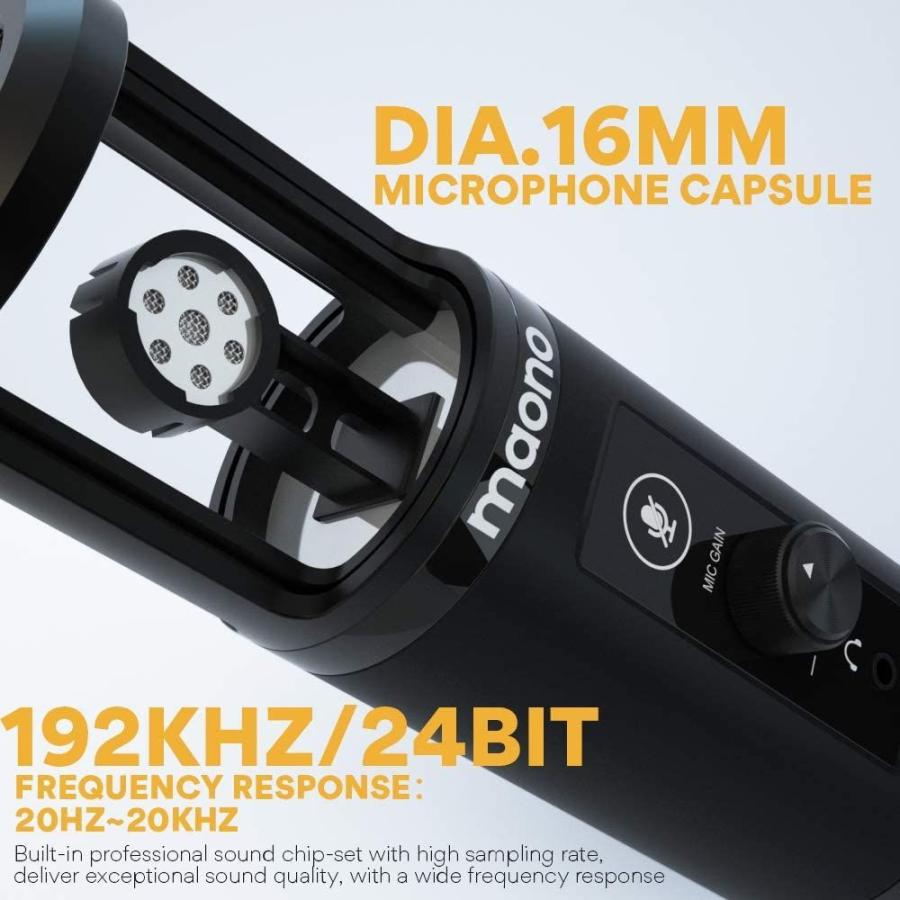USB Microphone with Zero Latency Monitoring MAONO AU-PM422 192KHZ 24BI