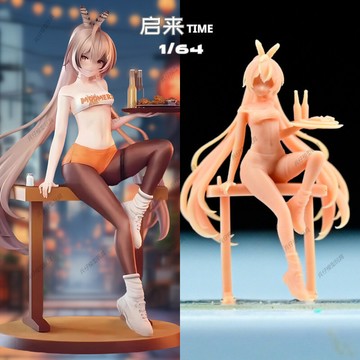 【台灣出貨】✨限時下殺 七詩無銘1/64小比例手辦GK未塗裝模型二次元女生塗裝收藏微縮白模
