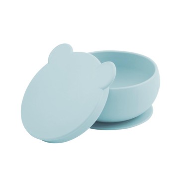 土耳其 minikoioi - 防滑矽膠吸盤碗(實心耳)-礦岩藍