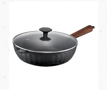 【A4 大古鑄鐵】COCO樂炒鍋28cm（含玻璃蓋）