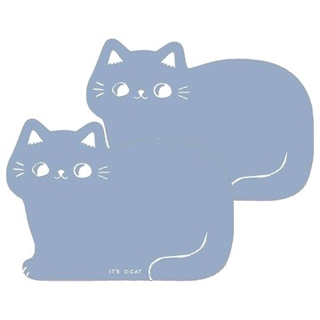 JOY STAR O Cat 貓咪皮質滑鼠墊 2件組 質感加分 滑動效果好 可愛造型好療癒  藍色  1組