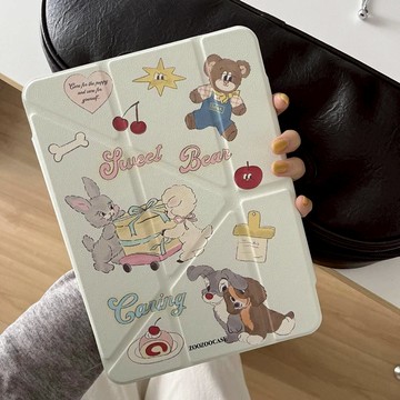 美式插畫兔子 磁吸拆分 保護殼 變形保護套 適用於iPad 10 11 12 Air M4 11吋 Pro M5 A16