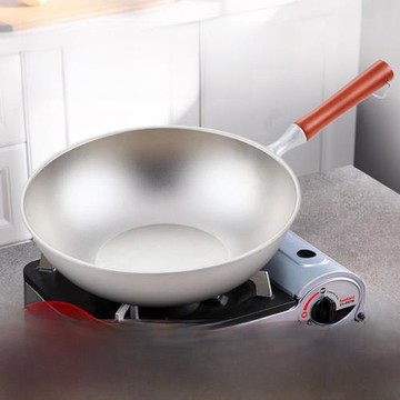 華炊鈦鍋純鈦平底鍋不粘鍋家用炒鍋燃氣灶適用無涂層炒菜少煙煎鍋