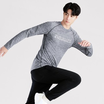 抗UV吸排運動字母印花長袖上衣-男裝