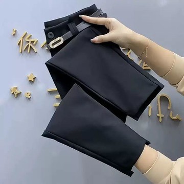 西裝九分褲 高腰顯瘦百搭 小個子小腳褲九分褲微胖適合梨形身材休閒黑色西裝褲女0830