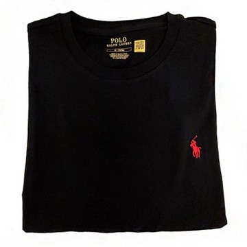 【RALPH LAUREN】POLO刺繡小馬中性款長袖薄款連帽T恤上衣(黑色/M號)