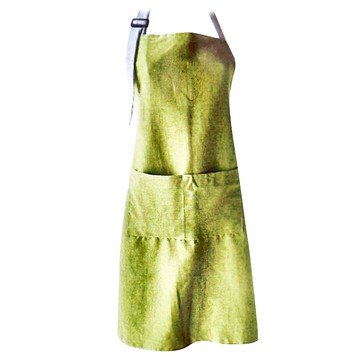JUST HOME 撞色素面防水圍裙  綠色  1件