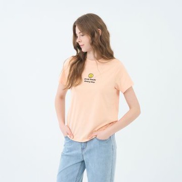 GIORDANO 女裝字母印花短袖上衣【多色任選】