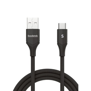 SOODATEK USB2.0 A TO USB C V型鋁殼高彈絲編織線 2M