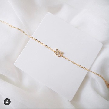 姊妹禮物 生日禮物 高貴 簡約 閃石 英文字母 手鐲 客製化 定制