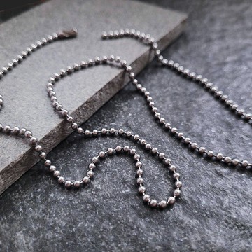 2.5mm圓珠鋼鍊/珠鍊(單鍊)長50-60cm  男鍊中性鍊毛衣鍊長項鍊