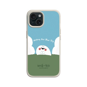 iPhone 15 SolidX 貝殼灰 - 無所事事小海豹 The Nothing Seal - 藍藍天空