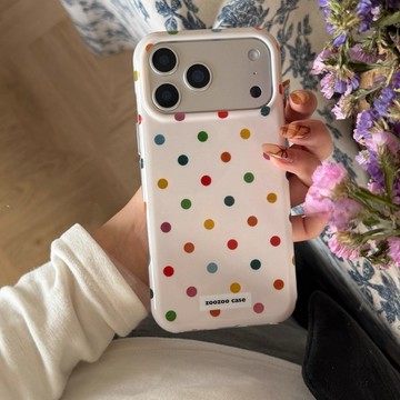 lulu|韓系鎏金彩色波點蘋果手機殼 適用iphone17promax手機殼 蘋果16pro新款14/15pro全包殼