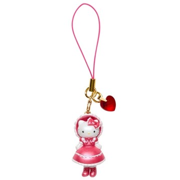 asdfkitty*KITTY 長腿蘿莉塔 粉紅色 造型手機吊飾 掛飾 鑰匙圈-日本正版