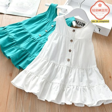 【洋氣中長款】女童背心裙 童裝 女童連衣裙 寶寶裙 夏季裙 無袖上衣 純棉舒適 公主風 2025新款 1-6歲女寶