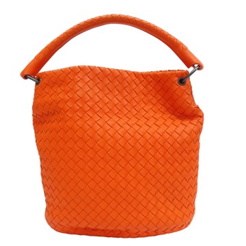 BOTTEGA VENETA BV 寶緹嘉 橘色 羊皮編織 水桶包 肩背包 【二手名牌BRAND OFF】