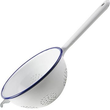 《IBILI》可勾掛琺瑯漏杓-藍20.5cm-- 廚房料理濾網 濾網勺 濾網杓