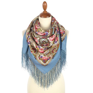 正品帕夫洛沃帕薩德俄羅斯披肩圍巾 柔軟 100% 羊毛 89x89 公分 2003-1